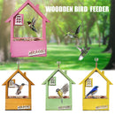 Green Charming Wooden House Hanging Bird Feeder - Attract Wild Birds to Your Garden