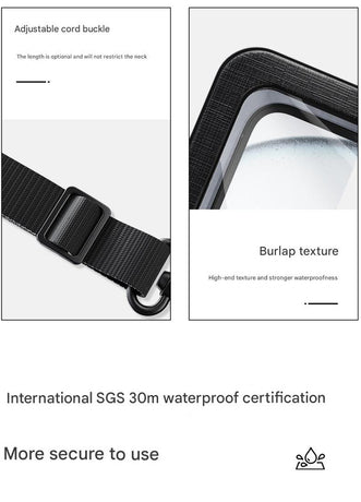 Black 2-Pack Universal IPX8 Waterproof Phone Pouch with Lanyard - Touch Sensitive Case for Swimming & Outdoor Sports