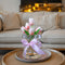 Pink Elegant Crystal Tulip LED Night Light - Rechargeable Touch Lamp with 3 Colors & Dimming