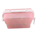 2 Pcs Pink Collapsible Silicone Food Storage Container - Microwave & Freezer Safe Lunch Box