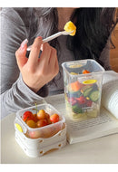 Purple Portable Salad & Breakfast Cup On-the-Go - Dual Compartment Container with Spork