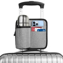 2 Pcs Grey Hands-Free Luggage Handle Travel Cup Holder & Organizer Pouch
