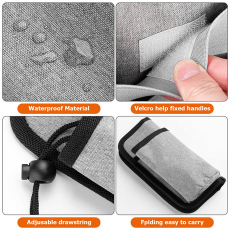 2 Pcs Grey Hands-Free Luggage Handle Travel Cup Holder & Organizer Pouch