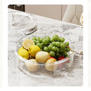 Beige And Beige Snap Button Elegant Compartment Serving Tray with Lid - Versatile Snack, Fruit & Candy Box