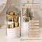 Black Elegant 360 Rotating Makeup Brush Holder & Cosmetic Organizer with Dustproof Dome Lid(Makeup is a prop for shooting and is not included)
