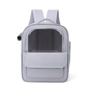Grey Spacious Pet Carrier Backpack with Clear Window - Comfortable Travel Bag for Cats & Small Dogs