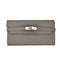 Grey Elegant Women's Turn Lock Long Wallet - Black PU Leather Clutch Purse with Card Slots & Zipper Pocket