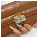 Beige Elegant Women's RFID Blocking Long Wallet - PU Leather Clutch Purse with Clasp