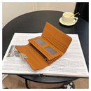Beige Elegant Women's RFID Blocking Long Wallet - PU Leather Clutch Purse with Clasp