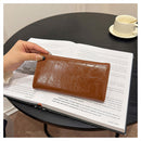 Beige Elegant Women's RFID Blocking Long Wallet - PU Leather Clutch Purse with Clasp