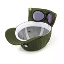 Beige Stylish Aviator Goggle Baseball Cap - Unisex Outdoor Cotton Sun Hat