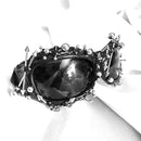 Black Edgy Punk Rock Spiked Sunglasses - Statement Goth Studded Eyewear