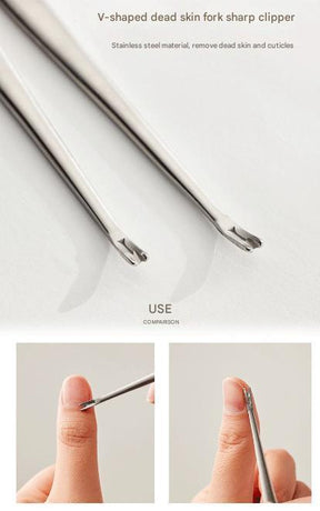 Beige Compact 7-Piece Manicure Set - Stainless Steel Nail Grooming Kit with Stylish Travel Case