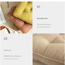 Beige Soft And Thick Seat Cushion - Cotton Linen Blend Chair Pad with Ties - 43x43cm