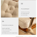 Beige Soft And Thick Seat Cushion - Cotton Linen Blend Chair Pad with Ties - 43x43cm