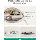 Beige Stylish Quilted Belt Bag - Lightweight Nylon Crossbody Fanny Pack