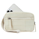 Beige RFID Blocking Nylon Wristlet Clutch Wallet - Compact Waterproof Pouch with Card Slots & ID Window