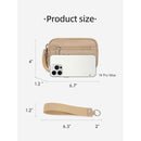 Beige RFID Blocking Nylon Wristlet Clutch Wallet - Compact Waterproof Pouch with Card Slots & ID Window