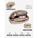 Beige RFID Blocking Nylon Wristlet Clutch Wallet - Compact Waterproof Pouch with Card Slots & ID Window