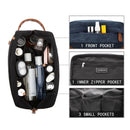 Black And Brown Men's Canvas Toiletry Bag - Large Capacity Water-Resistant Travel Organizer Dopp Kit with Handle
