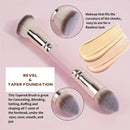 Black and Glod Versatile 4pc Dual-Ended Makeup Brush Set - Soft Synthetic Bristles for Foundation Blush Contour Concealer