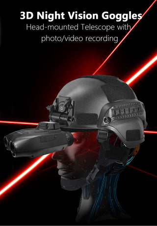 Black Professional HD Digital Night Vision Binoculars - 6X Optical Zoom, IR Illumination, Record 2.5K Video & 48MP Photos