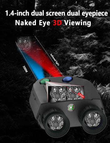 Green Professional HD Digital Night Vision Binoculars - 6X Optical Zoom, IR Illumination, Record 2.5K Video & 48MP Photos