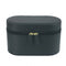 Black Elegant PU Leather Makeup & Toiletry Bag - Large Capacity Travel Cosmetic Organizer with Brush Holder