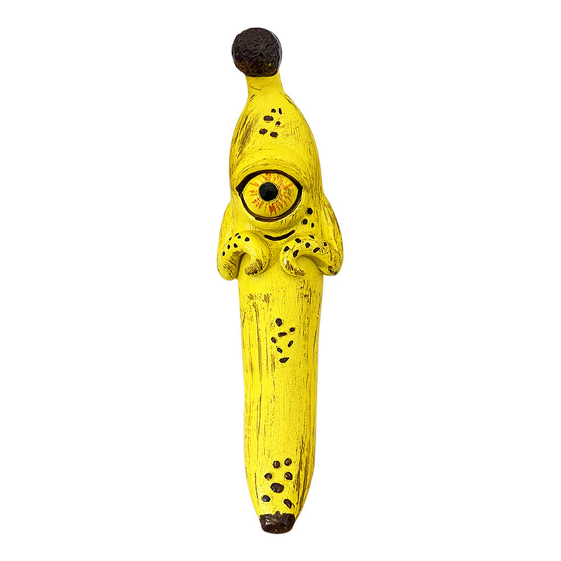 3 Pcs Style 1 Yellow Whimsical Magic Banana Monster Figurine - Quirky Resin Art Decor for Home & Party