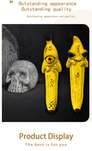 3 Pcs (Style 1+Style 2+Style 3) Yellow Whimsical Magic Banana Monster Figurine - Quirky Resin Art Decor for Home & Party