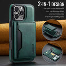 Green Premium MagSafe Wallet Case for iPhone 16 Pro Max - Detachable PU Leather Magnetic Card Holder