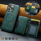 Green Premium MagSafe Wallet Case for iPhone 16 Pro - Detachable PU Leather Magnetic Card Holder