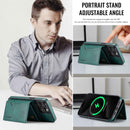 Green Premium MagSafe Wallet Case for iPhone 16 Pro - Detachable PU Leather Magnetic Card Holder