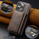 Coffee Premium MagSafe Wallet Case for iPhone 16 Pro - Detachable PU Leather Magnetic Card Holder
