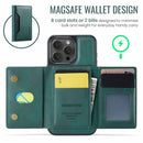 Purple Premium MagSafe Wallet Case for iPhone 16 Pro - Detachable PU Leather Magnetic Card Holder