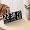Black Background With White Light Sleek Large LED Digital Wall & Desk Clock - Remote Control, Temperature, Humidity, Dual Alarms, Calendar