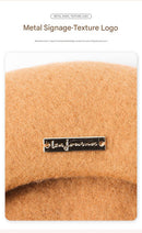 Beige Elegant Wool Beret - Classic Warm Thick British Style Hat for Autumn & Winter