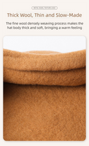 Beige Elegant Wool Beret - Classic Warm Thick British Style Hat for Autumn & Winter