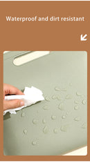 Beige Professional A4 PU Leather Document Bag - Waterproof Handheld File Folder Portfolio for Business & Conference