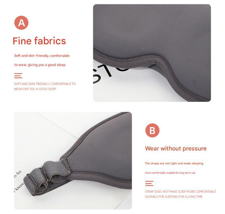 2 Pcs Black 3D Contoured Eye Mask - Total Blackout, Pressure-Free Memory Foam, Skin-Friendly & Breathable for Deep Rest