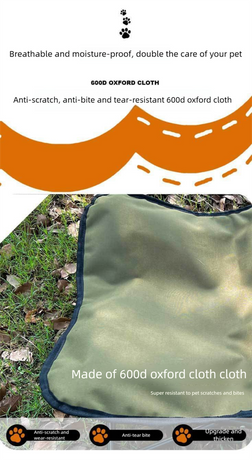 Brown Elevated Comfort Pet Bed - Portable & Foldable Dog Cat Cot - Durable 600D Oxford Fabric, Washable Cover, All Seasons