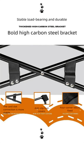 Brown Elevated Comfort Pet Bed - Portable & Foldable Dog Cat Cot - Durable 600D Oxford Fabric, Washable Cover, All Seasons