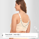 2 Pcs Size L Women's Wireless Large-Cup Lace Bra with Front Clasp - Comfortable, Breathable, Black