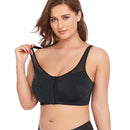 2 Pcs Size XL Women's Wireless Large-Cup Lace Bra with Front Clasp - Comfortable, Breathable, Black