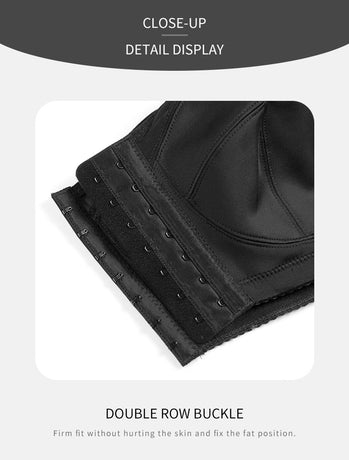 2 Pcs Size XXL Women's Wireless Large-Cup Lace Bra with Front Clasp - Comfortable, Breathable, Black