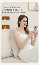 Beige Slim Wireless Shiatsu Back Massager Cushion - Rechargeable Heated Massage Pad for Full Back Relief