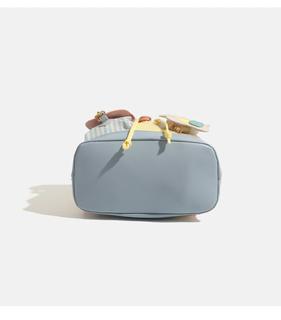 Colorful Chic Colorblock Mini Backpack - Cute Canvas Student Daypack, Lightweight Commuter Bag