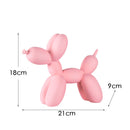 Light Pink Modern Resin Balloon Dog Sculpture - Playful Art Figurine with Golden Snout Accent