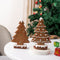 2 Pcs (1 Yellow + 1 Brown) Charming Gingerbread Christmas Tree Figurine - Festive Resin Holiday Table Decor Ornament