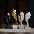 Gold Style 1 Elegant Abstract Face Sculpture - Modern Resin Art Figurine, Hand & Mask Home Decor Accent